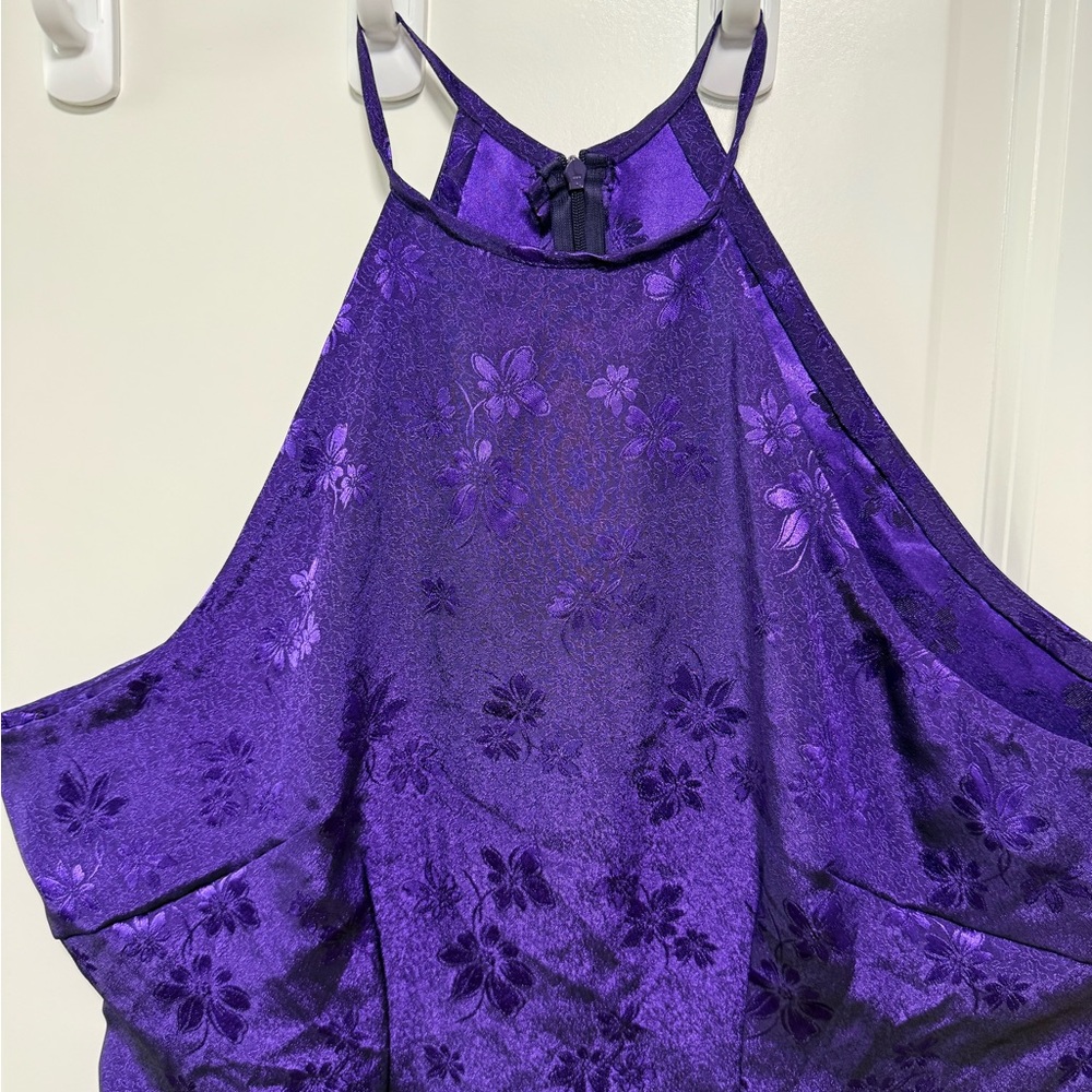 Vietnamese traditional aodai purple dragonfly, pants included set. - Picture 4 of 8